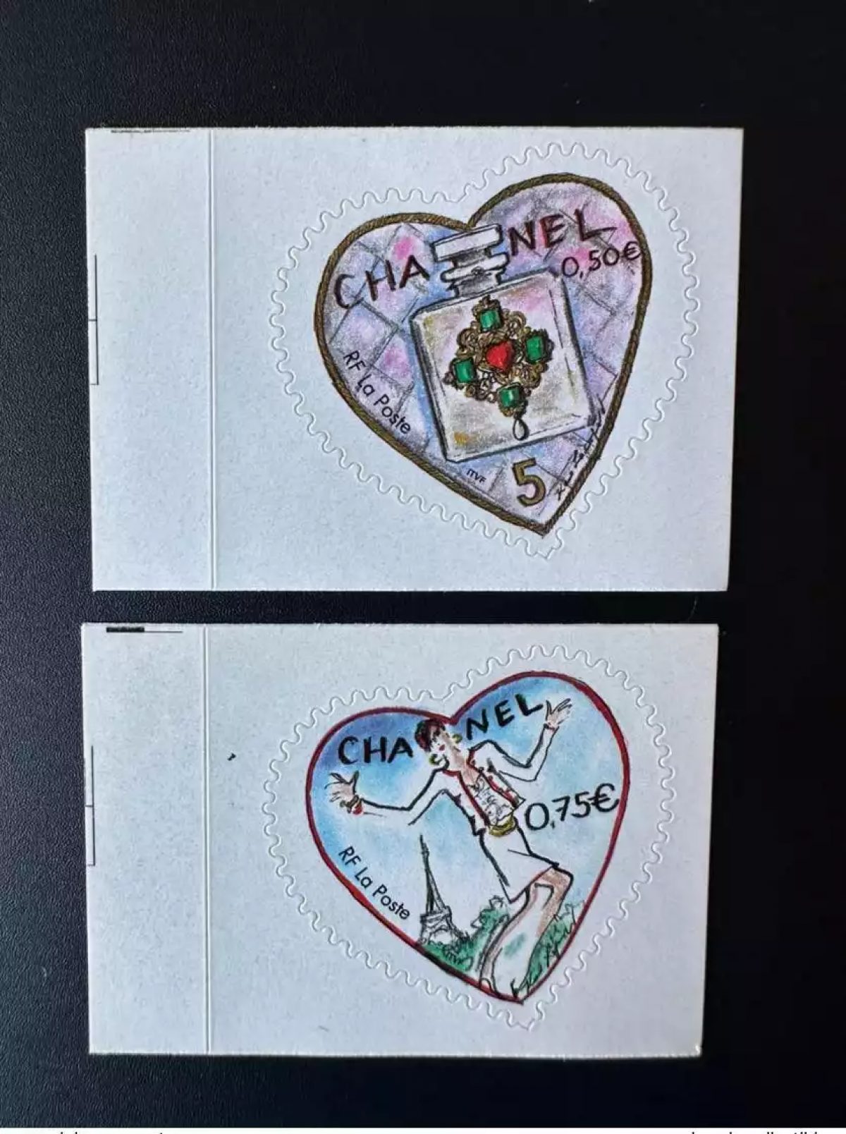 France 2004 YT 38 - 39 3632B 3633B 1st draw Chanel Lagerfeld hearts new