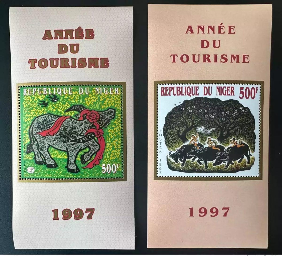 Niger 1997 Mi. Bl. 97 - 98 Année du Tourisme année du Buffle Chine New Year