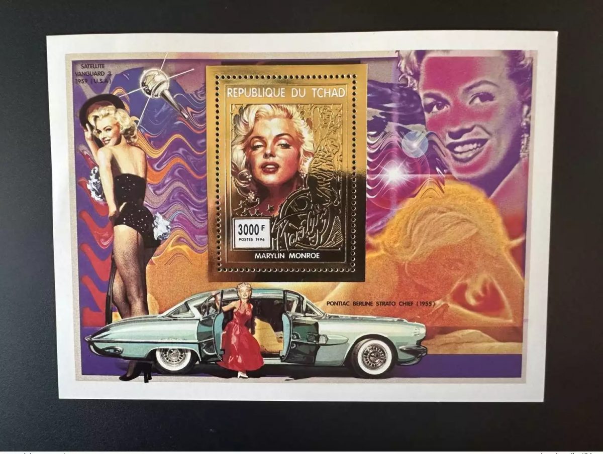 Tchad 1996 Mi. Bl. 248 A Marilyn Monroe Gold Or Car voiture Auto Espace Pontiac