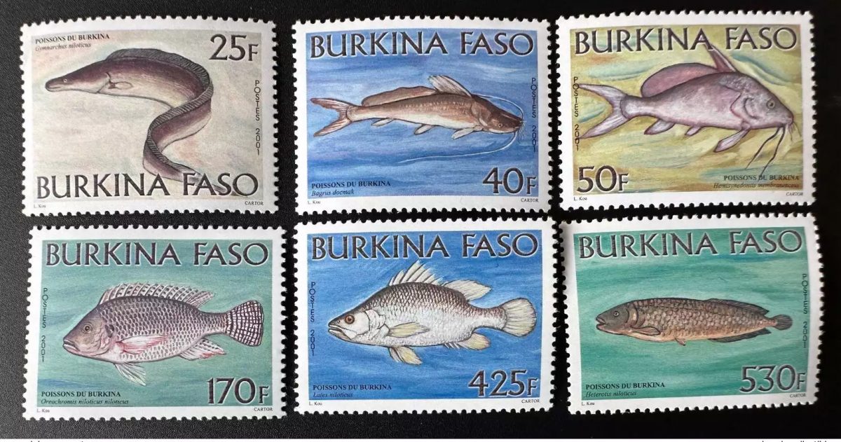 Burkina Faso 2001 Mi. 1832 - 1840 Poissons Fishes Fische faune marine Fauna