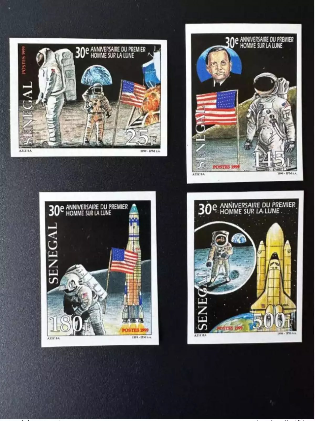 Sénégal 1999 ND Mi. 1803 - 1806 premier Homme Lune Moon Mond Apollo 11 Espace