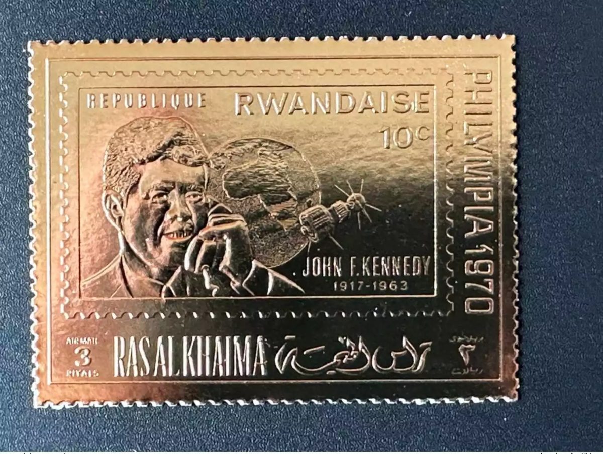 Ras Al Khaima 1970 Mi. B 775 A JFK Philympia Rwanda Weltraum Gold