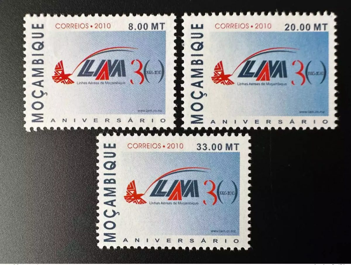 Mozambique 2010 Mi 3856 - 3858 LAM Linhas Aereas Airline 30 Years Anniversary