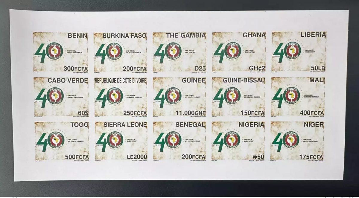 ULTRA RARE Epreuve de luxe 15 pays 2015 Emission commune CEDEAO 40 ans years
