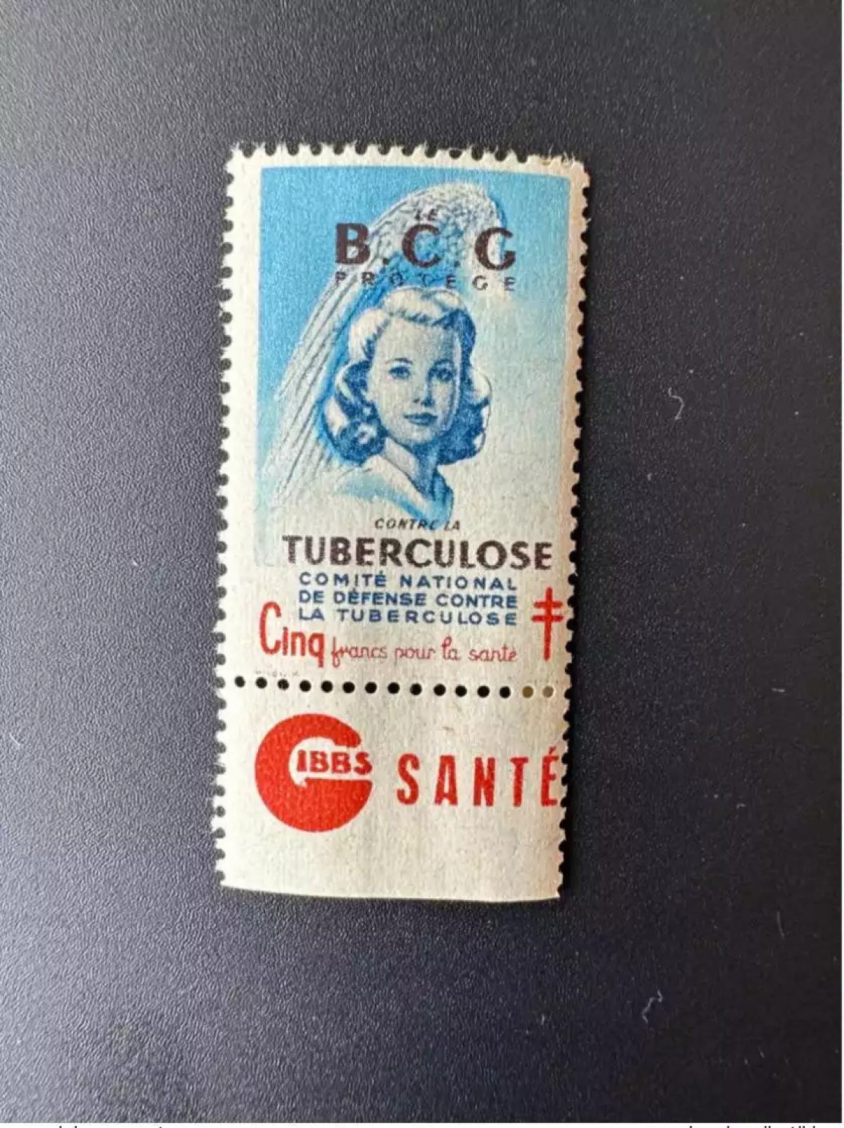France 1948 Antituberculeux Tuberculose Propreté le BCG protège 5 francs Gibbs