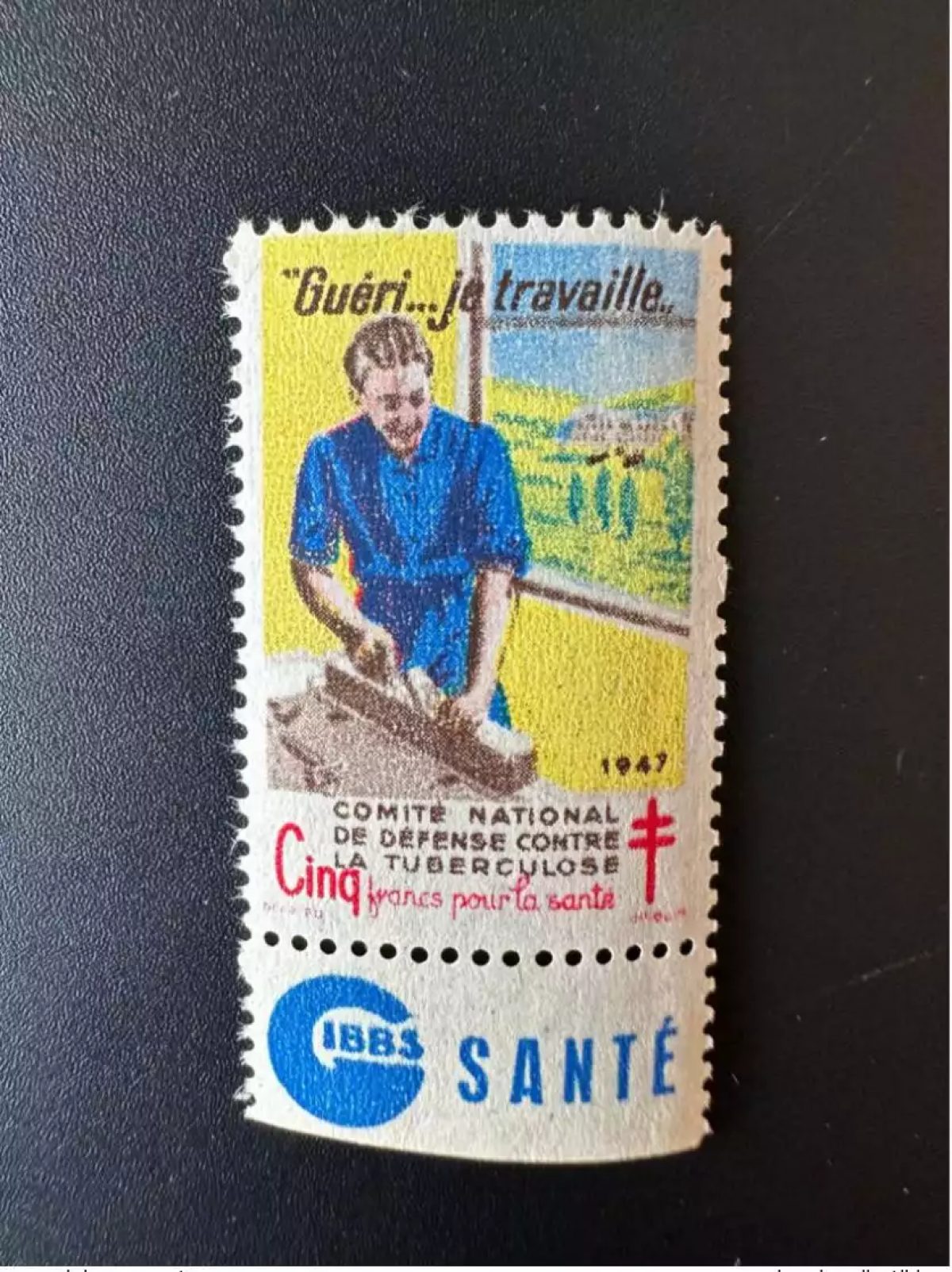 Frankreich 1947 Anti-Tuberkulose Geheilt... ich arbeite Gibbs 5 Francs