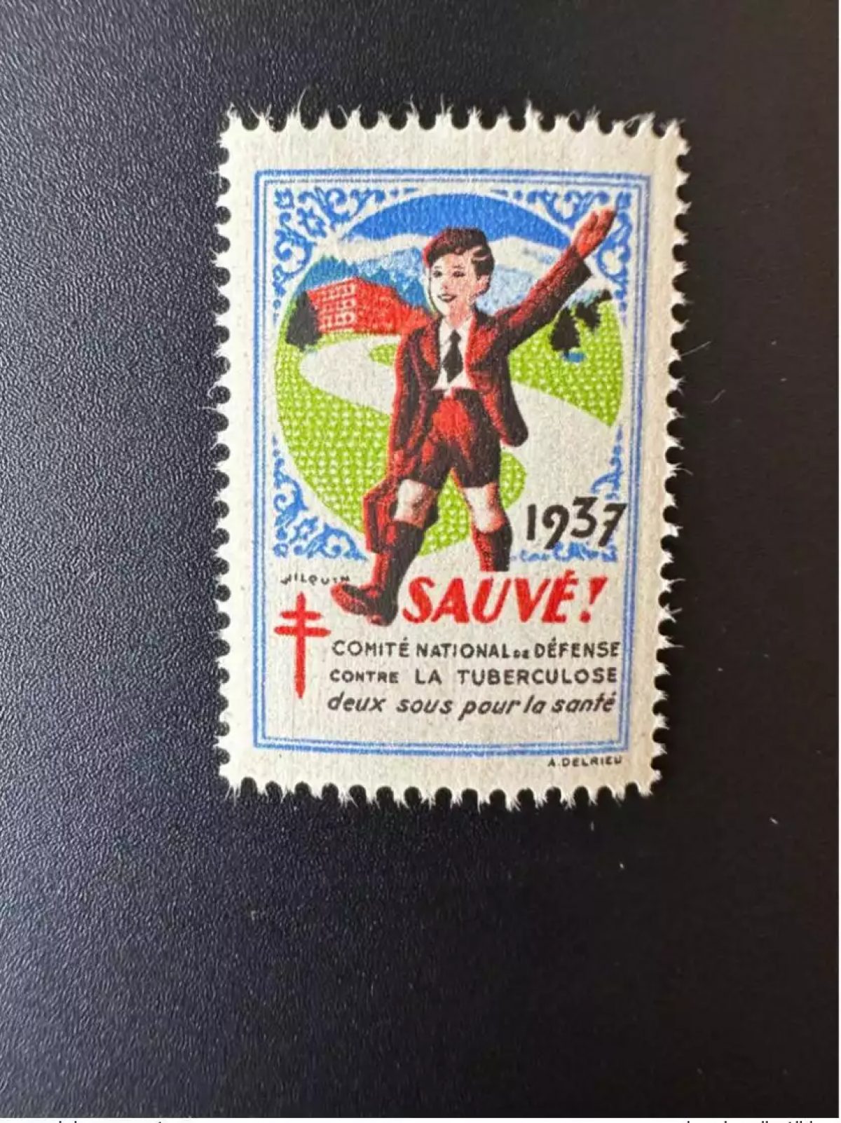 Frankreich 1937 Tuberkulose Gerettet! Zwei Sous für die Gesundheit