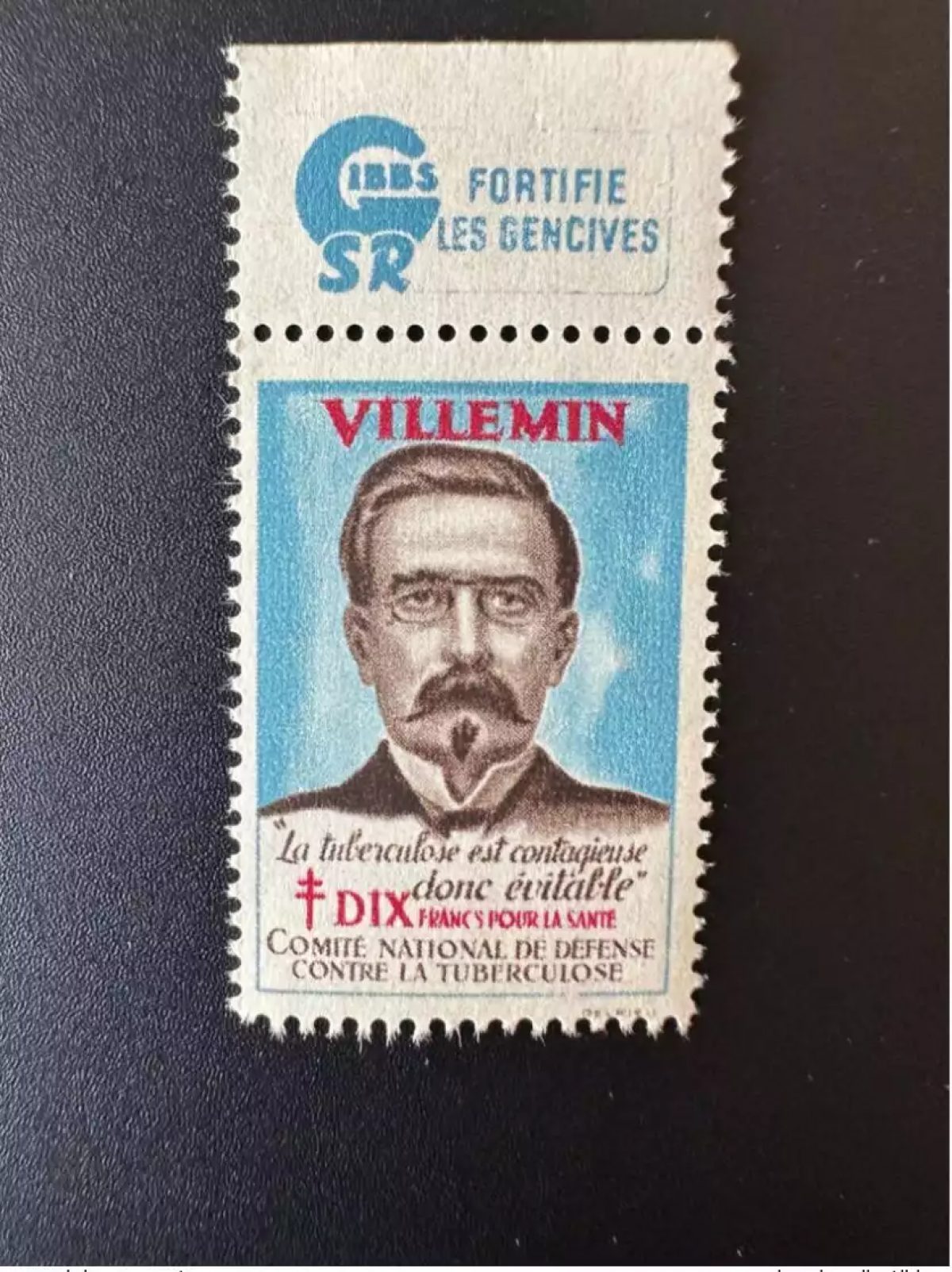 Frankreich 1951 Antituberkulose Villemin ansteckend vermeidbar 10 Francs Gibbs