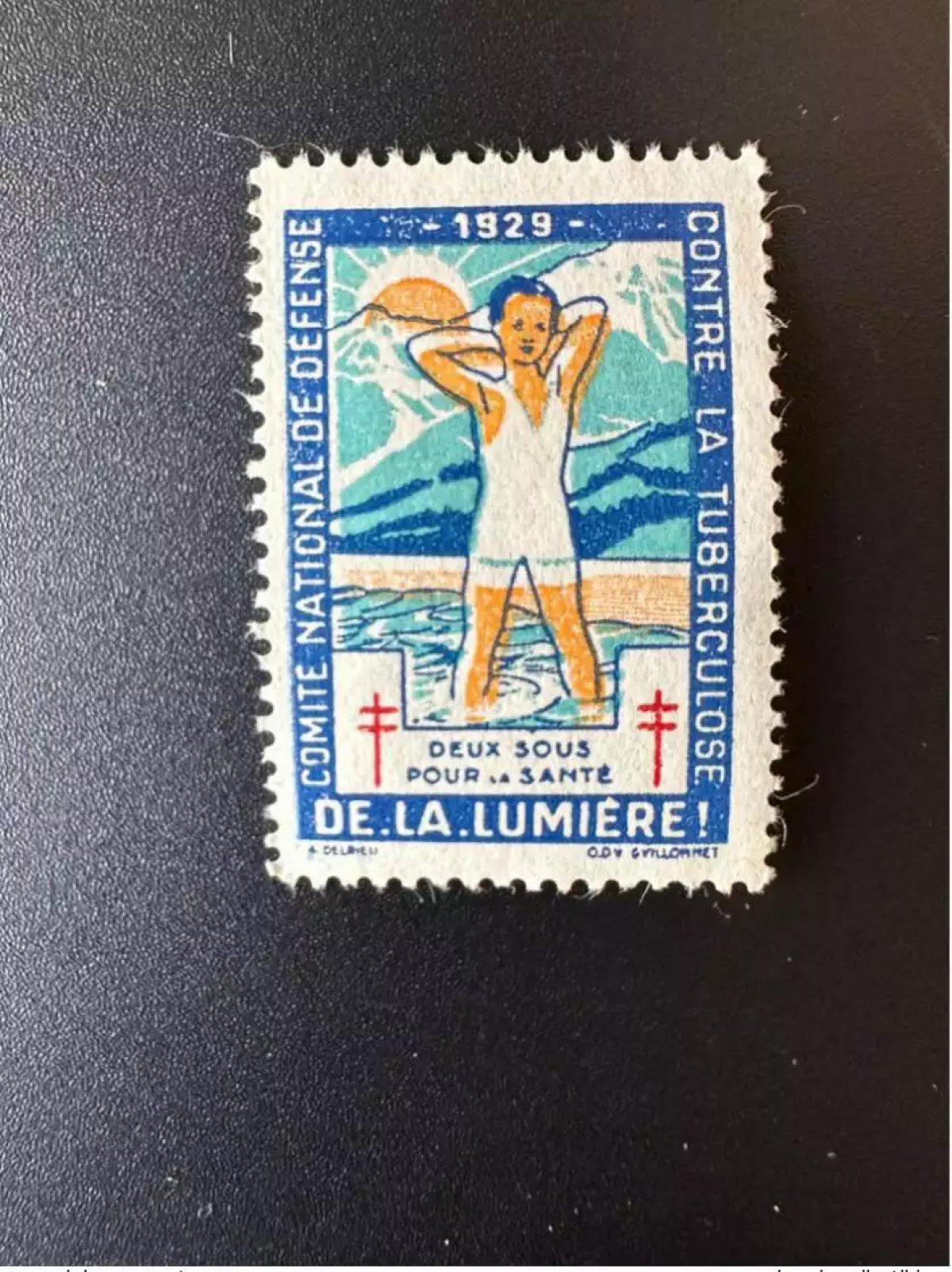 Frankreich 1929 Antituberkulose Zwei Sous für die Gesundheit Licht