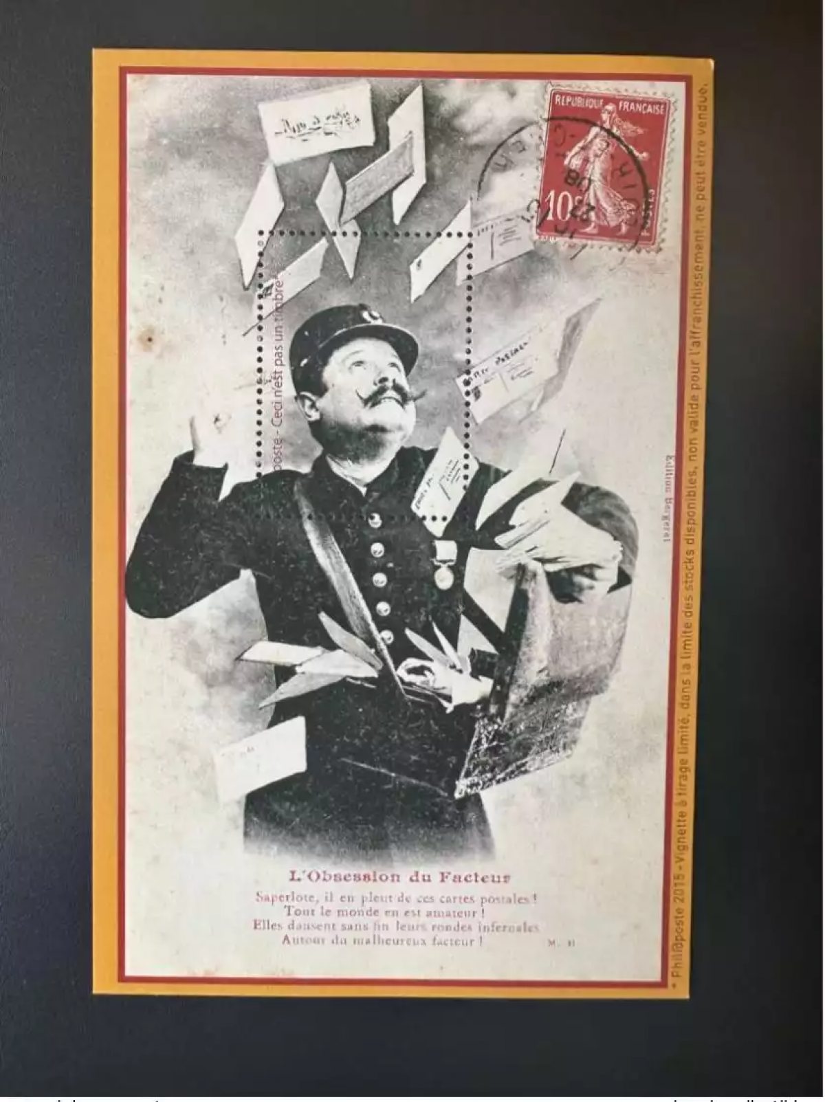 France 2015 - Vignette Philaposte L'obsession du facteur Semeuse Roty Postman