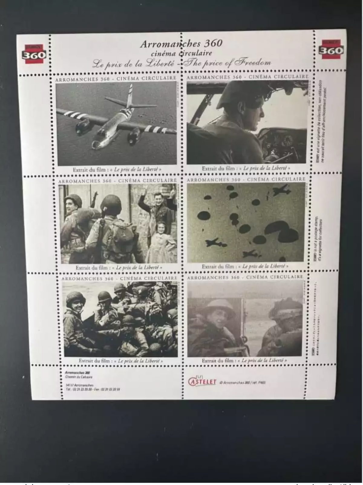 France - Vignette ITVF Stamp! Arromanches 360 Cinéma Circulaire Calvados Avion