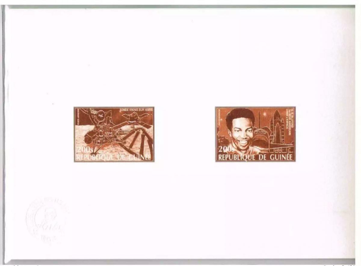 Guinea 1985 Mi. 1033 - 1034 Collective Artist Proof Espace Mars Viking