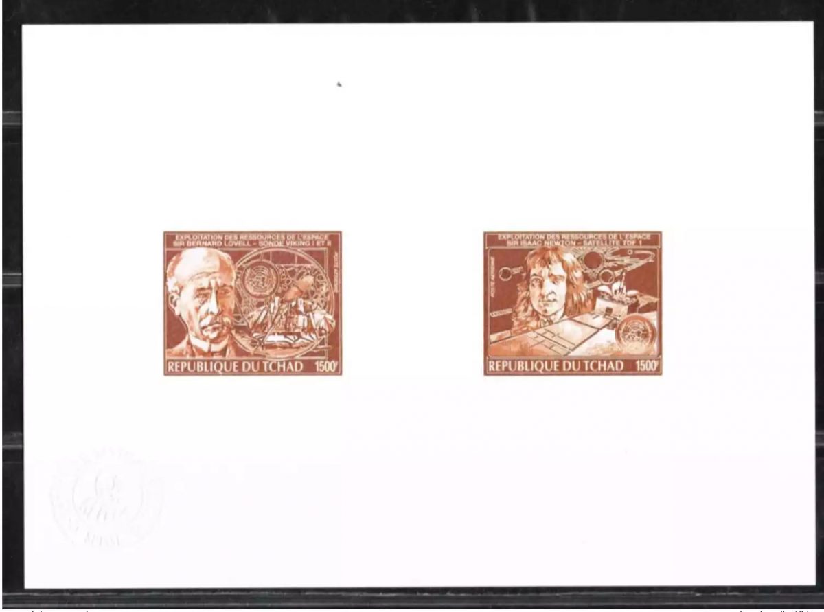 Tchad 1983 Mi. 960 - 961 Epreuve d'Artiste Collective Espace Isaac Newton