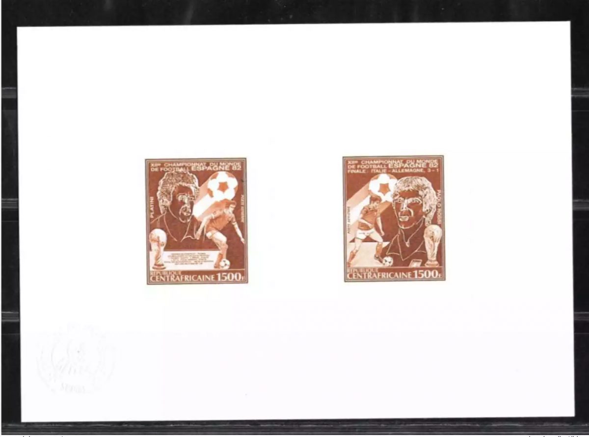 Centrafricaine 1983 Mi. 933 - 934 Epreuve d'Artiste  FIFA Espagne WM Football