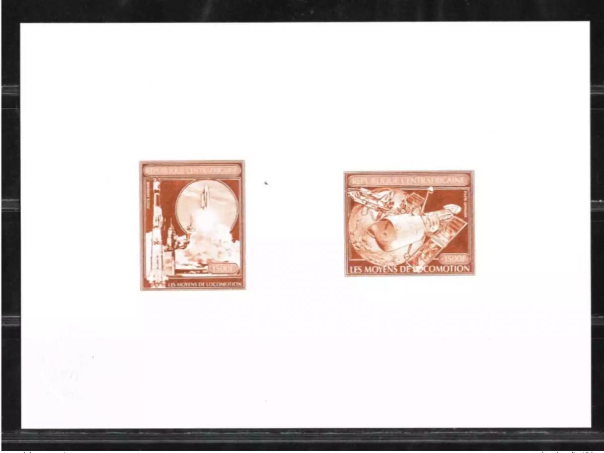 Central African 1982 Mi. 832-833 Collective Artist Proof Space