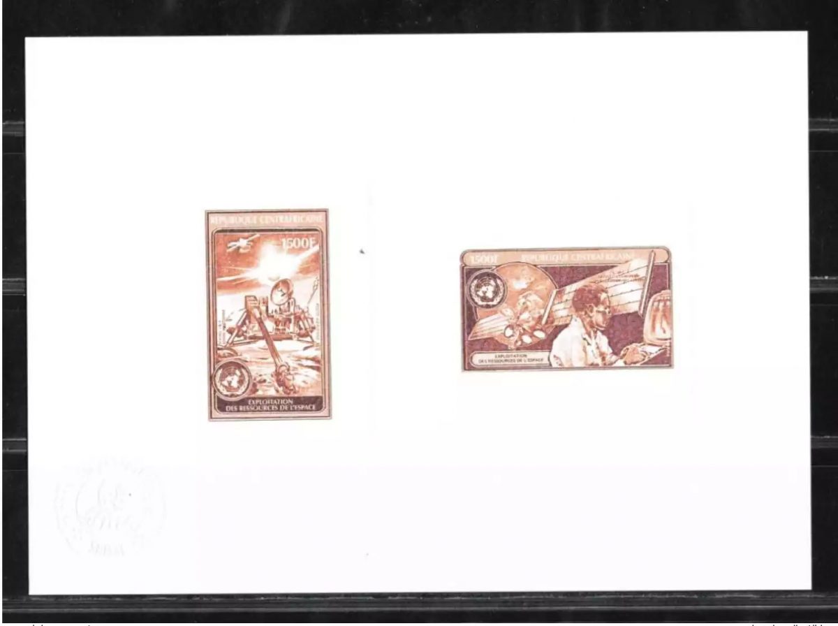 Central African 1982 Mi. 868 - 869 Collective Space Artist Proof
