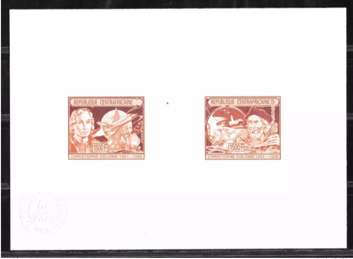 Central African 1985 Mi. 1201 - 1202 Artist's proof Christophe Colomb