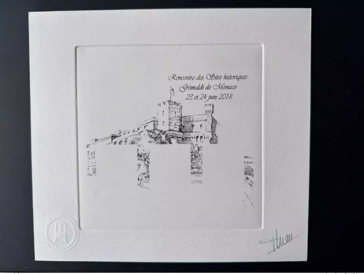 Monaco 2018 YT F3146 Epreuve d'artiste Sites Historiques Grimaldi château