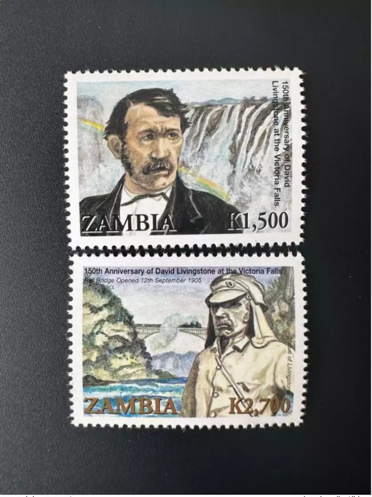 Zambie 2006 Mi. 1572 - 1573 150 Years David Livingstone at the Victora Falls