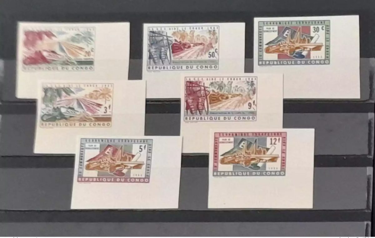 Congo Kinshasa 1963 Mi. 131 - 137 IMPERF unserrated The EEC helps