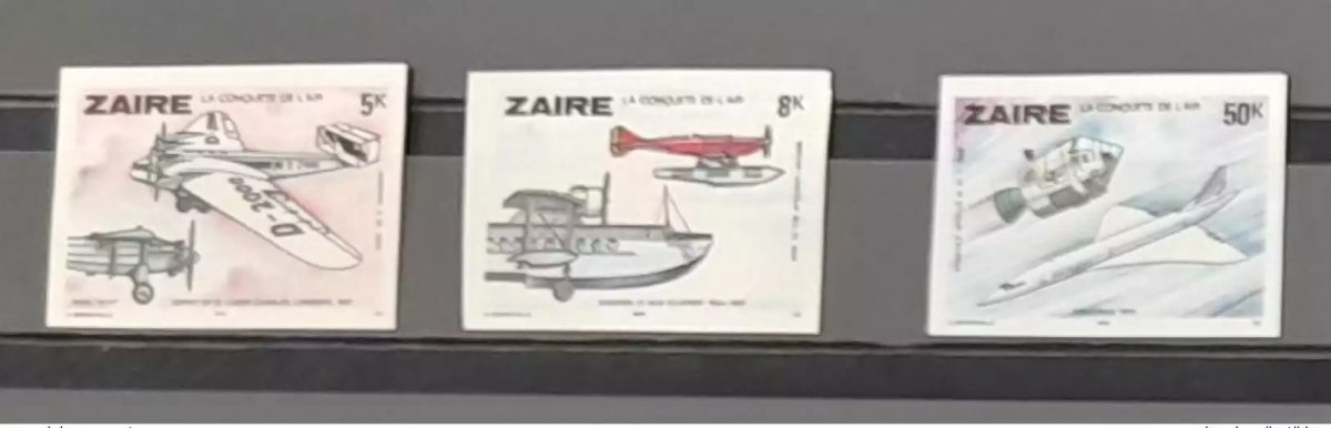 Congo Zaire 1978 COB 941 - 948 IMPERF Conquest Air Plane Concorde 3 val.