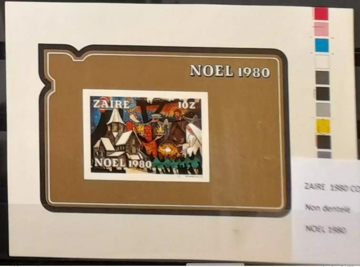 Congo Zaire 1980 COB Bl. 47 ESSAI PROOF ND IMPERF Noël Christmas Navidad Natal