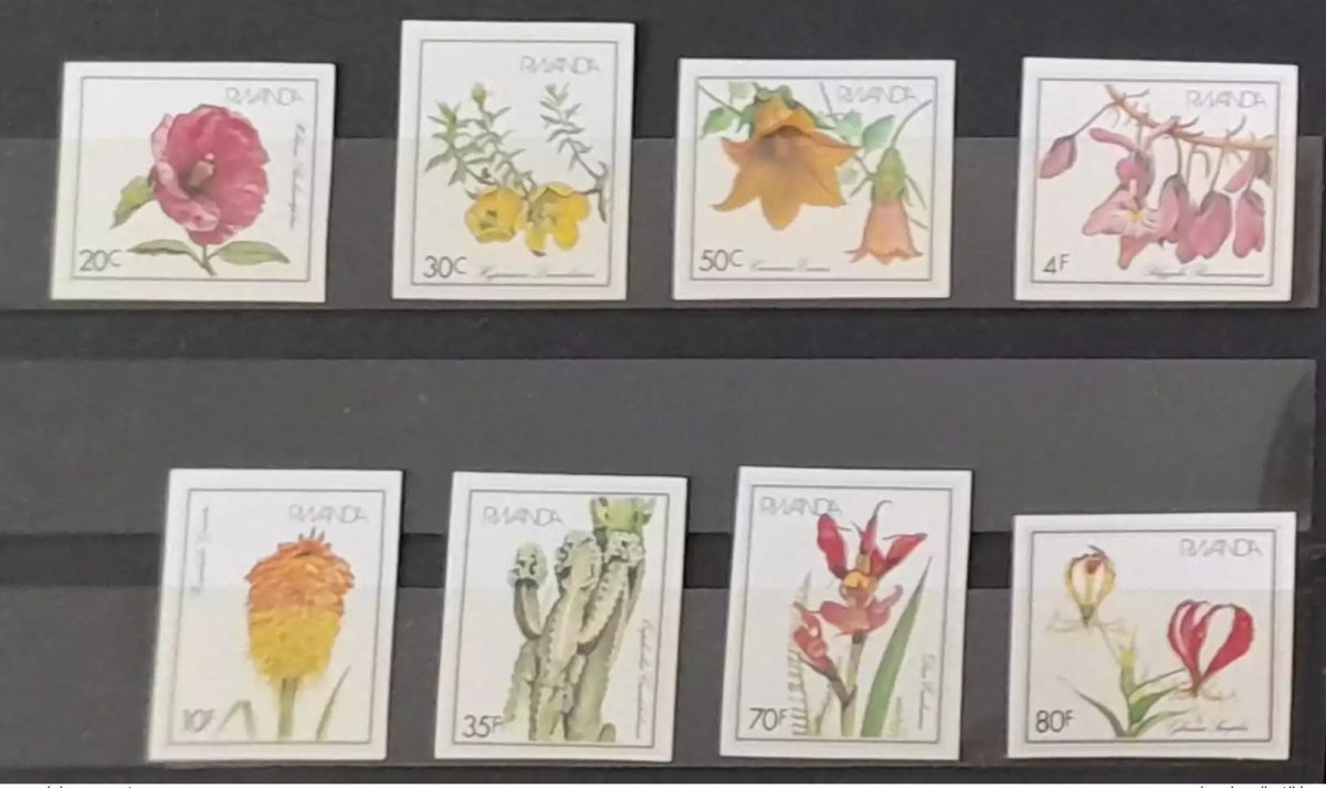 Rwanda 1982 COB 1102 - 1109 IMPERF non dentelé Fleurs Flowers Blumen