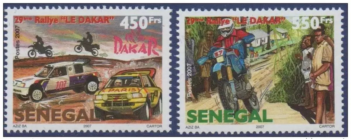 Sénégal 2007 Mi. 2118 - 2119 29e Rallye Paris Dakar Motocross Voiture