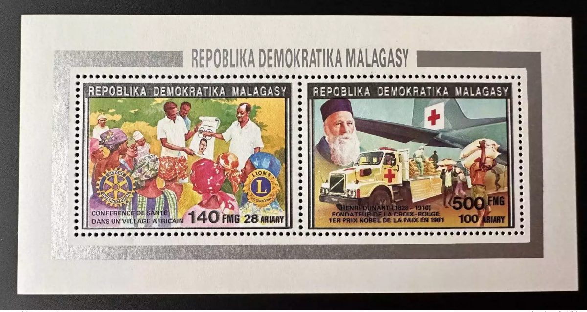 Madagascar 1992 Mi. 1391/1394 Red Cross Henri Dunant