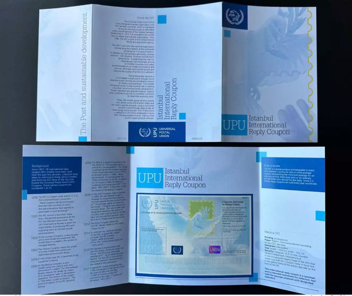 Spécimen UPU Istanbul développement durable COUPON-REPONSE INTERNATIONAL IRC CRI