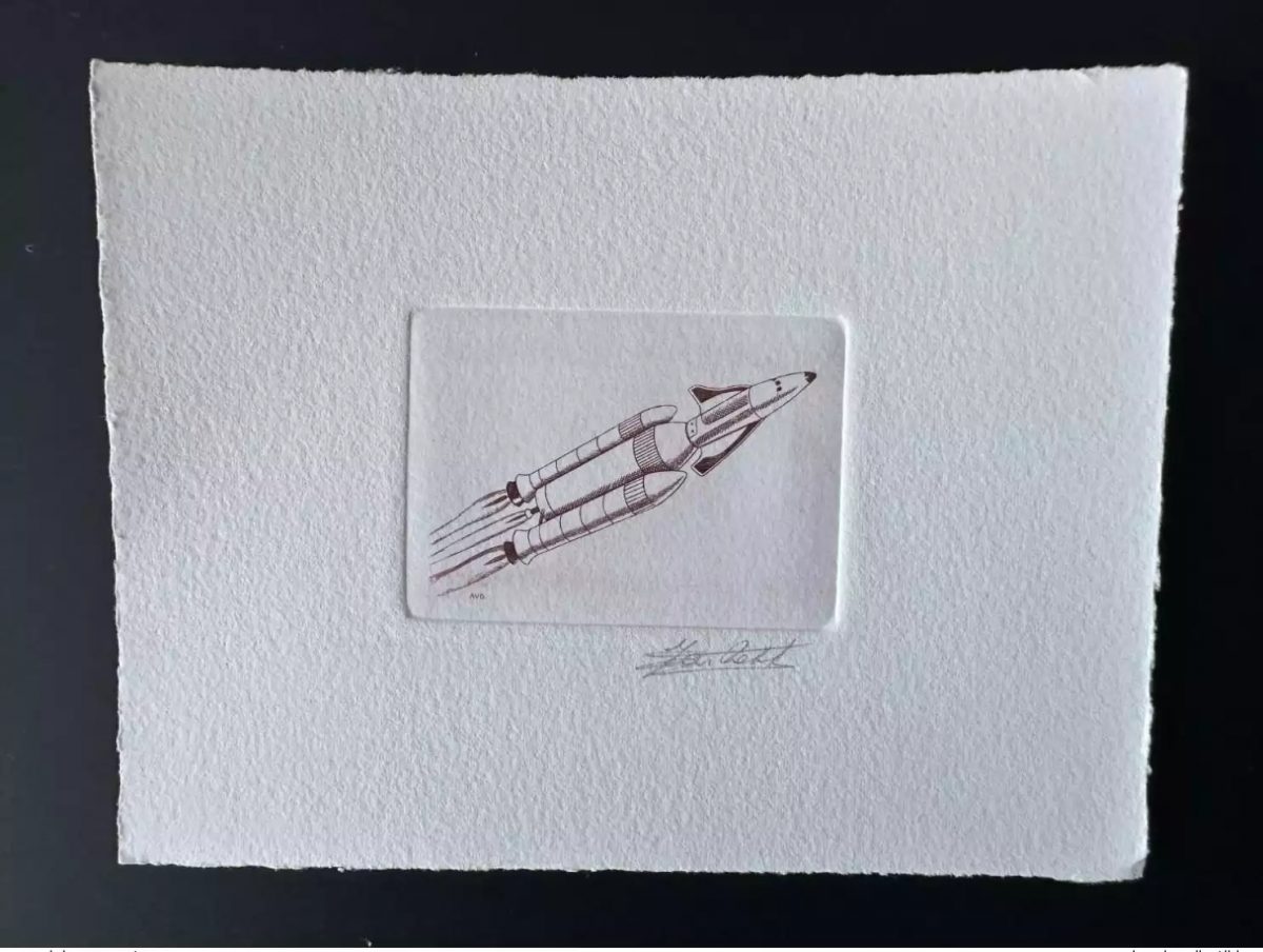 Belgique 1991 COB 2407 Epreuve d'artiste Espace Hermes Shuttle Europa CEPT rouge