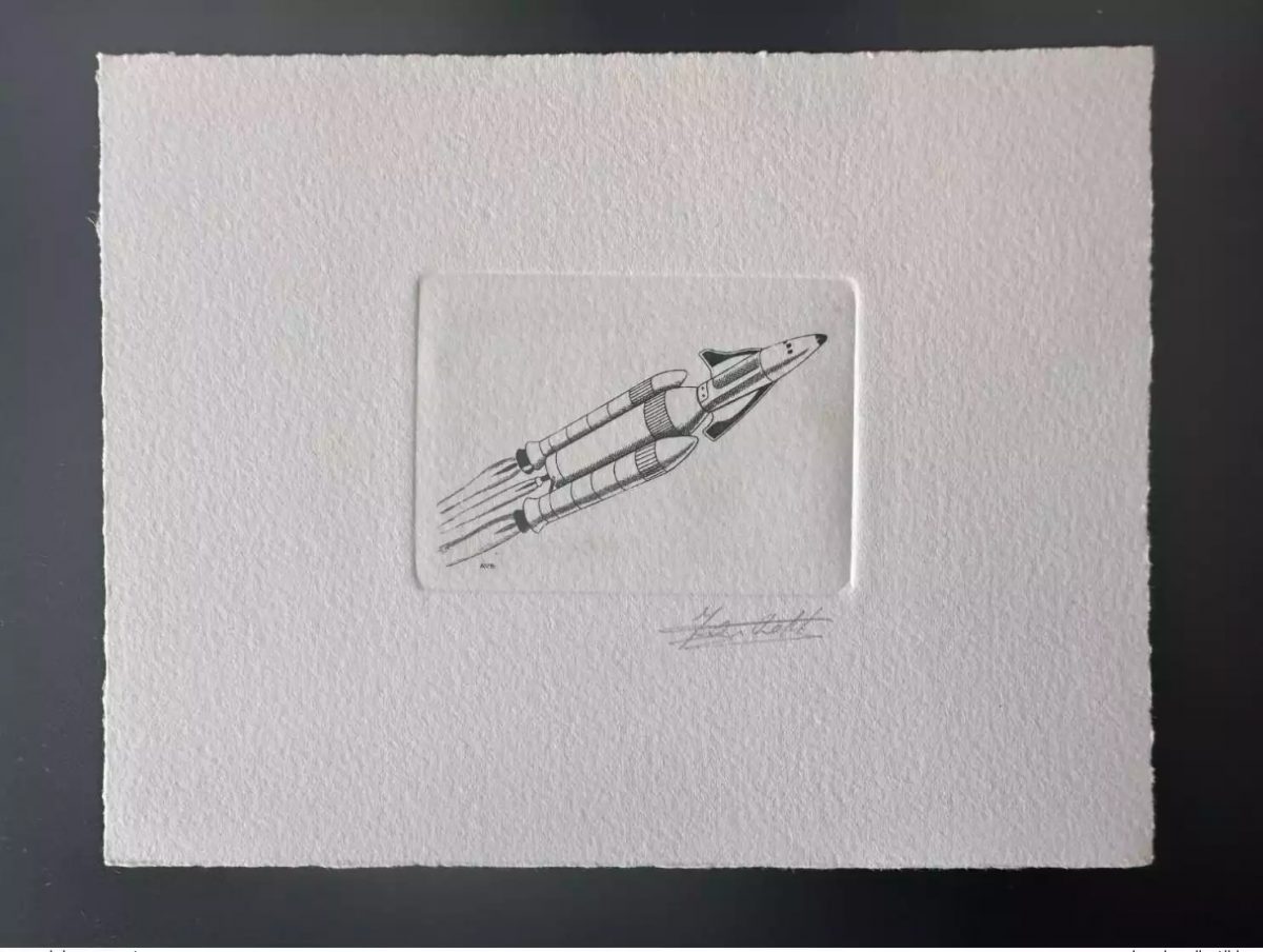 Belgique 1991 COB 2407 Epreuve d'artiste Espace Hermes Shuttle Europa CEPT noir