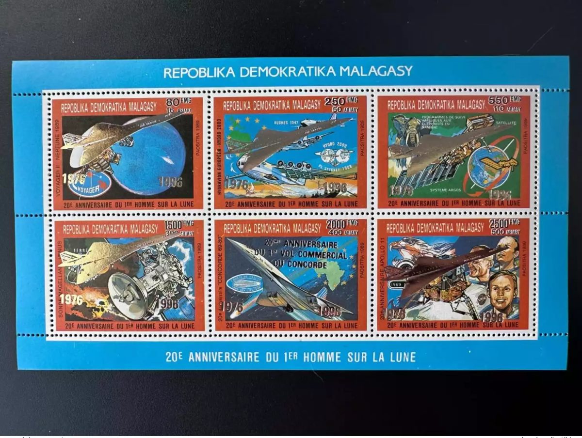Madagascar 1989 / 1996 Mi. 1799a 1804a Klb 20e anniversaire 1er vol Concorde