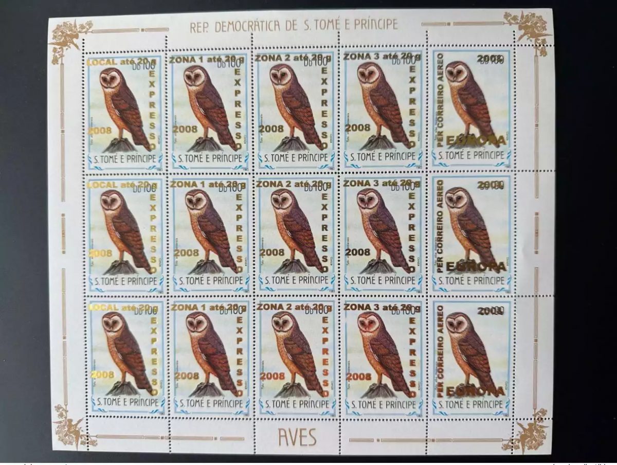 S. Tomé & Príncipe 2009 Mi. 3963-3968 Bogen Vögel Eule Fauna Aufdruck