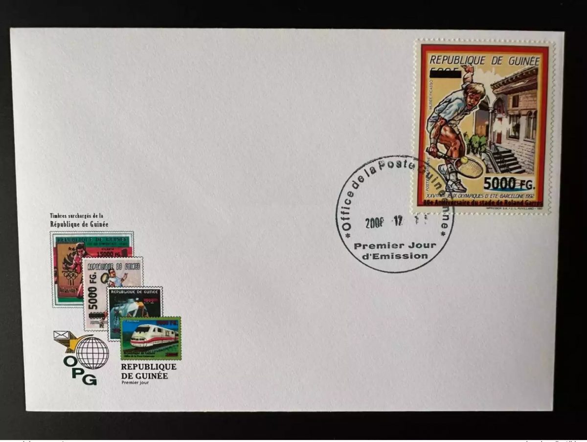 Guinée 2008 FDC Mi. 6299 Surchargé Barcelone 1992 Jeux Olympiques  Tennis