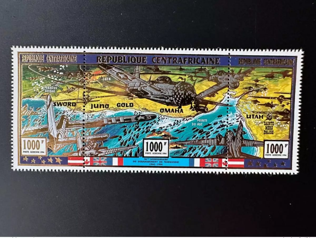 Central African 1994 Mi. 1630 - 1632 50 Years D-Day Normandy 1944 or Omaha