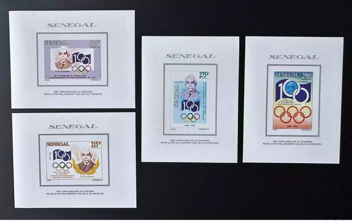 Sénégal 1994Mi.(Bl.)1342-1345 100e anniversaire Congrès Jeux Olympiques
