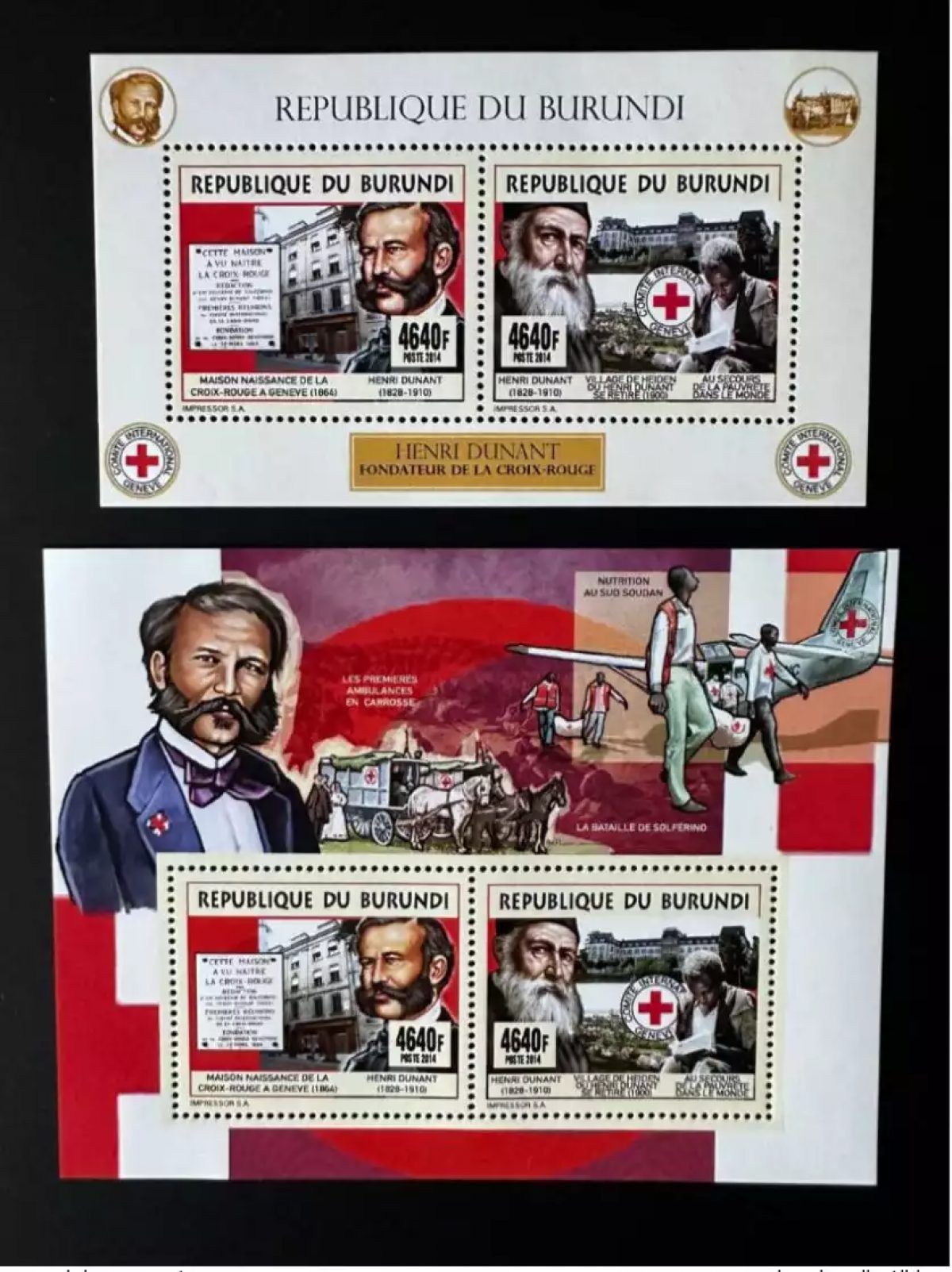 Burundi 2014/2015 Mi. 3538 - 3539 Bl. 535 536 Henri Dunant Red Cross