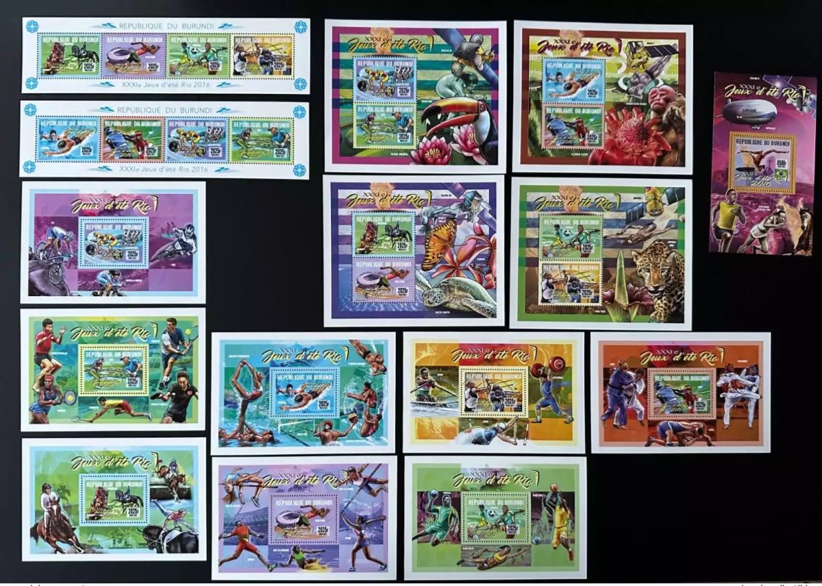 Burundi 2015 / 2016 Mi. 3578 - 3586 Bl. 567 - 579 Jeux olympiques Olympia Rio