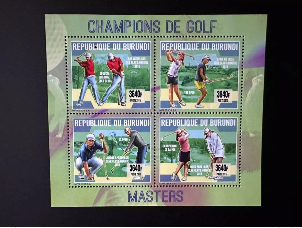 Burundi 2015 / 2016 Mi. 3602 - 3605 Champions de Gold Masters US Open