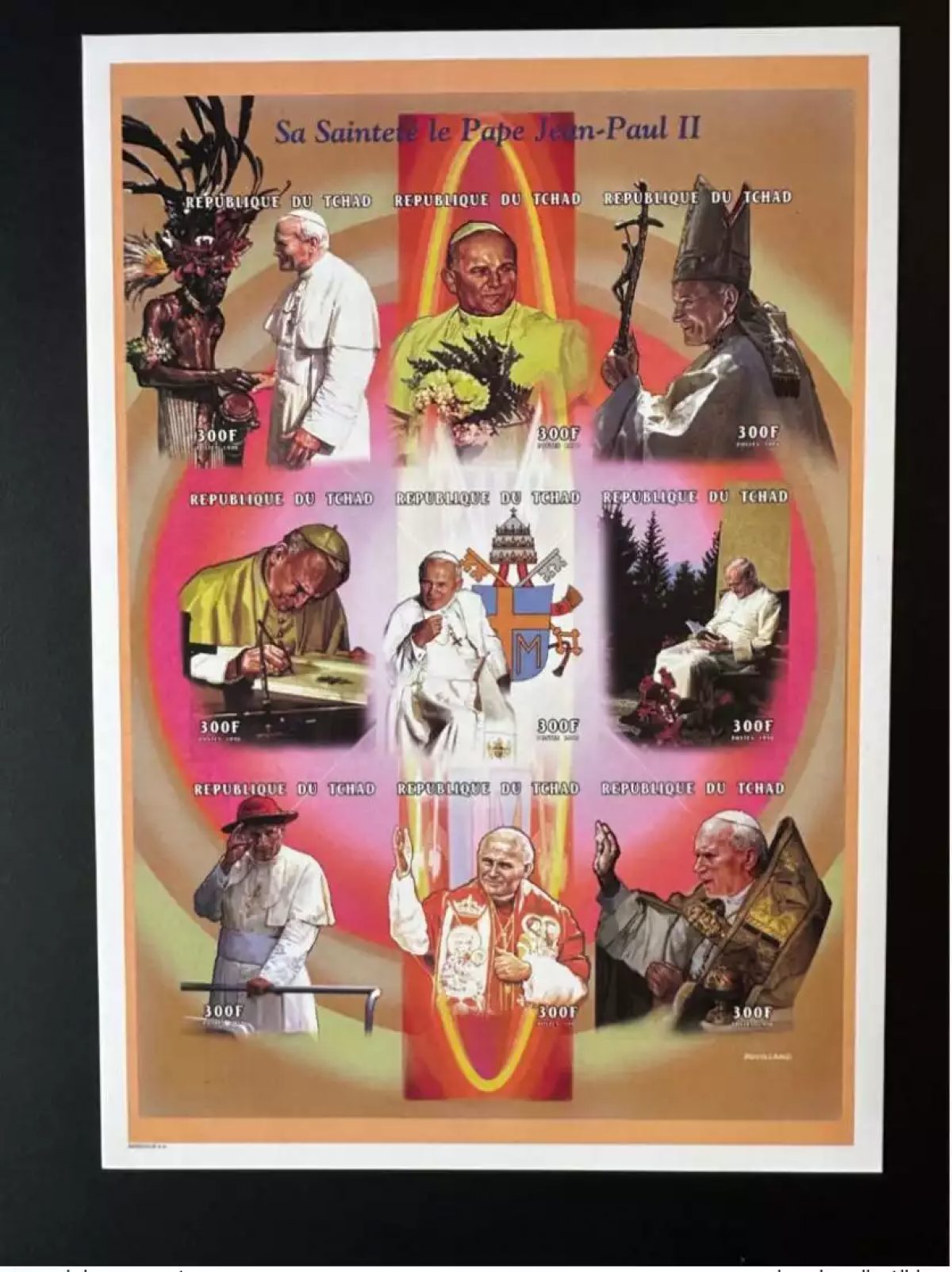 Tchad  1998 Mi. 1797 - 1805 ND IMPERF M/S Kleinbogen Pape Jean-Paul II Pope