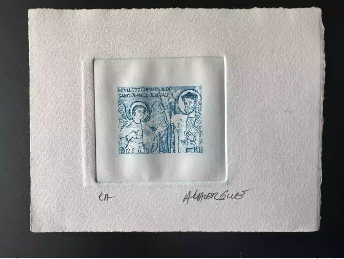 France 2001 YT 3385 Epreuve d'artiste ETAT Hôtel Chevaliers Jérusalem Toulouse