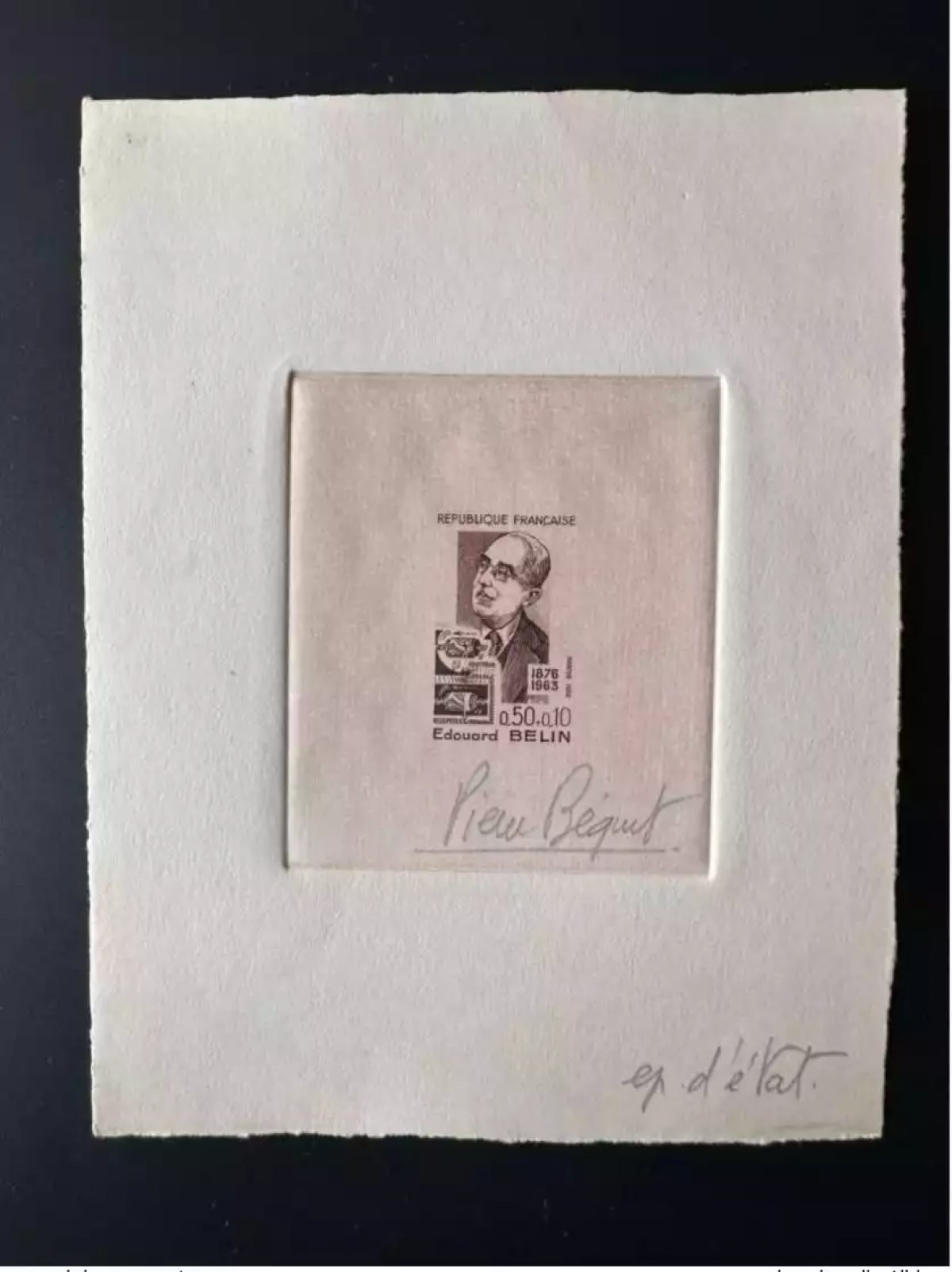 France 1972 YT 1708 Epreuve d'artiste Proof Edouard Belin emetteur récepteur