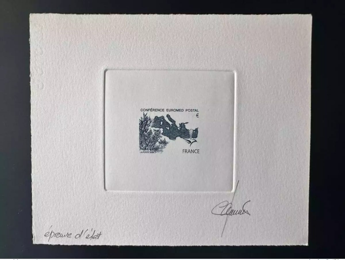 France 2009 YT 4422 Epreuve d'artiste ETAT Euromed émission commune SANS VF