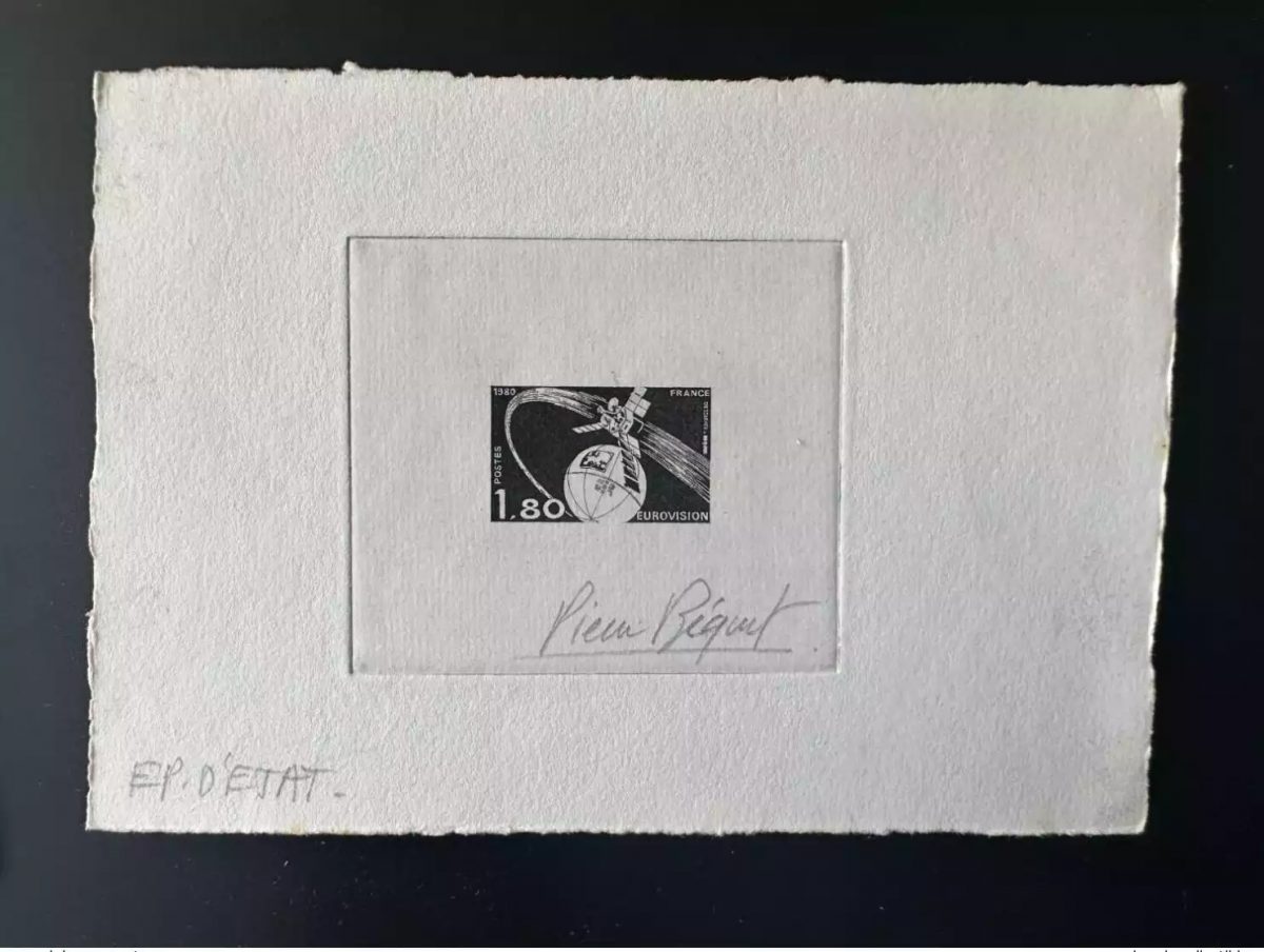 France 1980 YT 2073 Epreuve d'artiste ETAT Eurovision Espace Space Raumfahrt