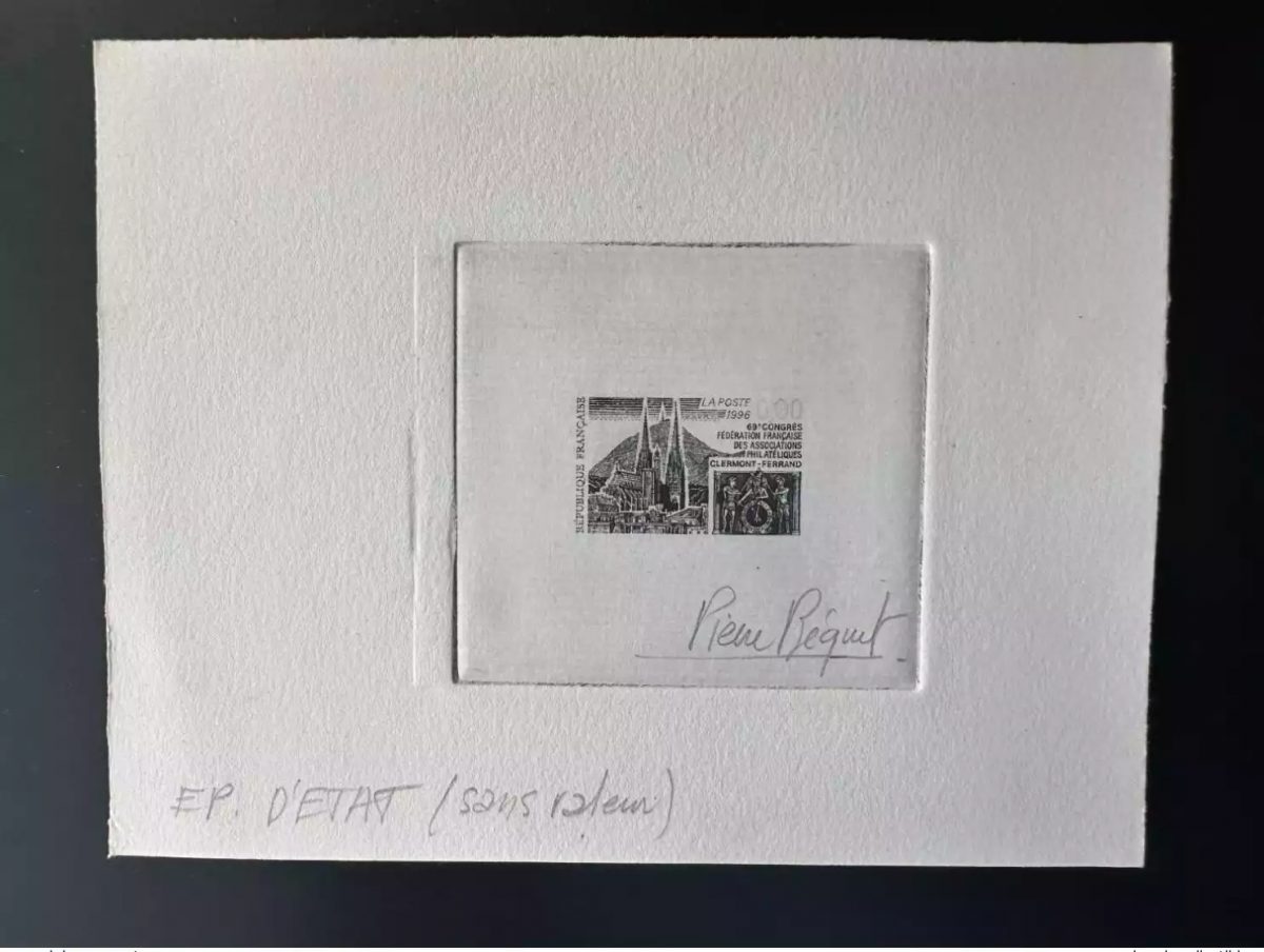 France 1996 YT 3004 Epreuve d'artiste ETAT Congrès FFAP Clermont-Ferrand