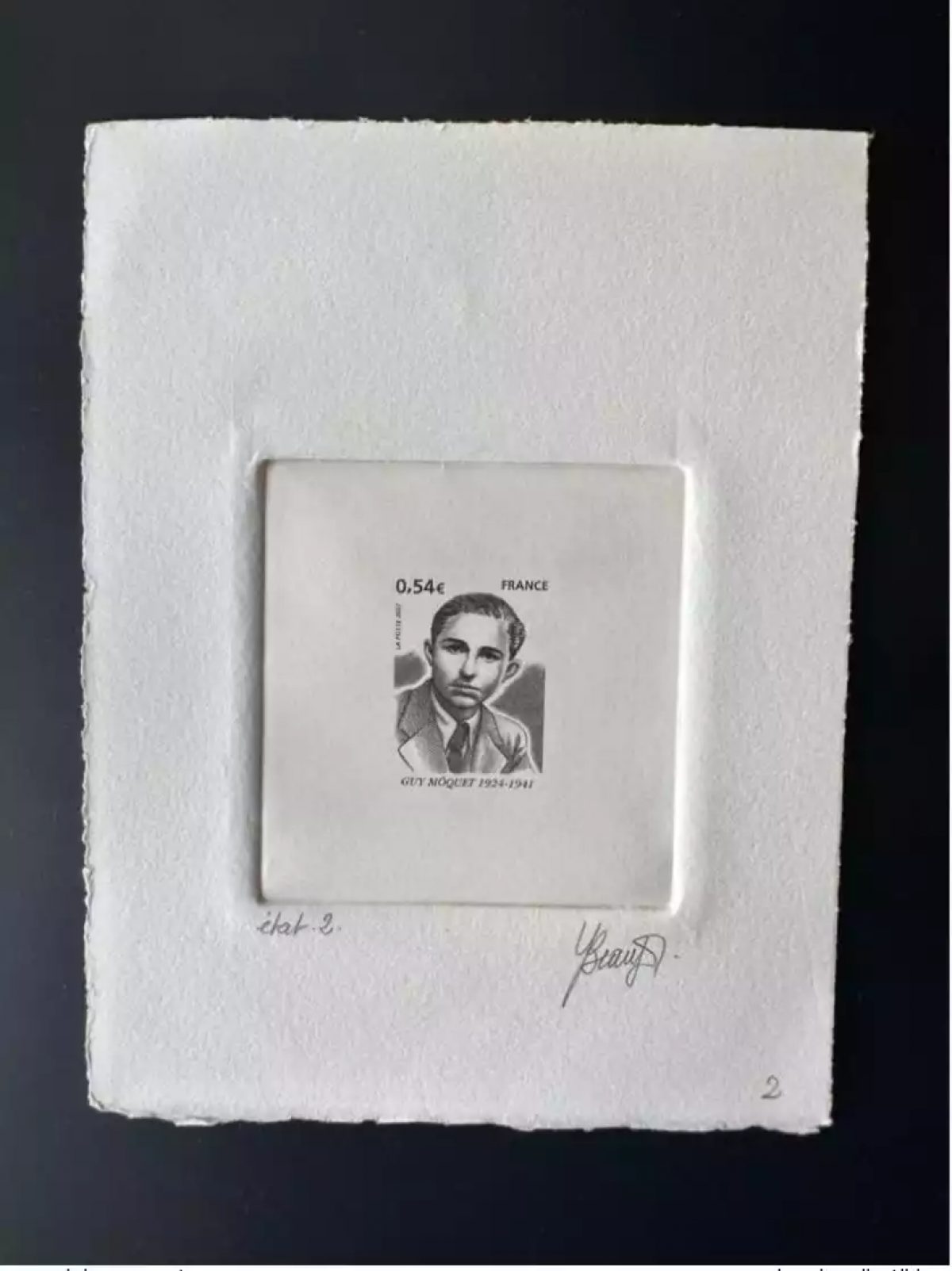 France 2007 YT 4107 Epreuve d'artiste ETAT Proof Guy Môquet Résistance