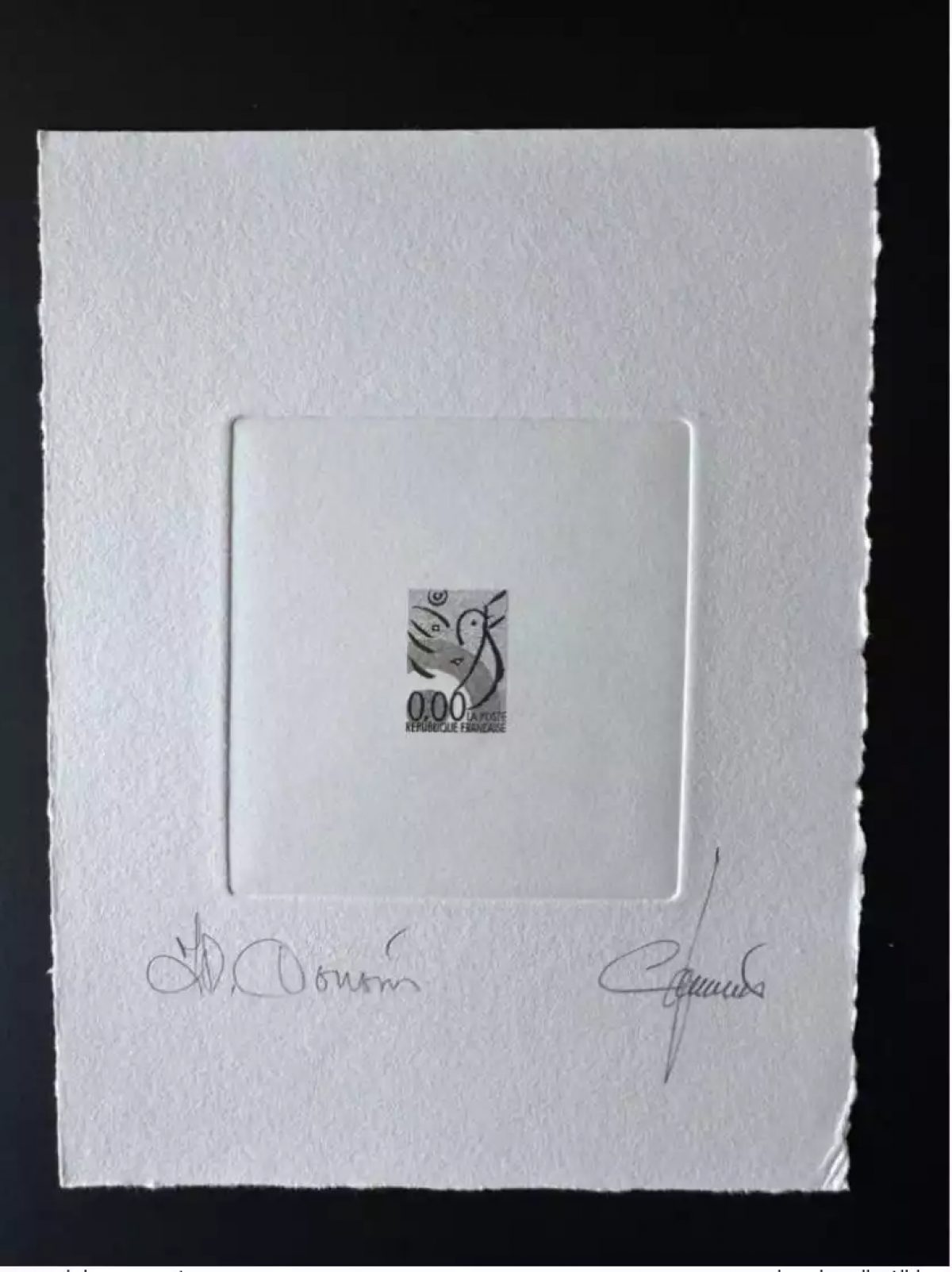 France Epreuve d'artiste projet Marianne non retenu Oiseau Cousin noir 0,00