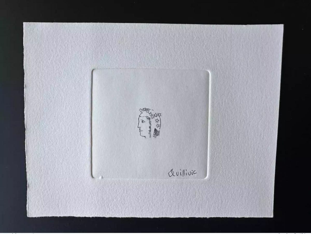 France Artist's proof project Marianne not selected René Quillivic noir without