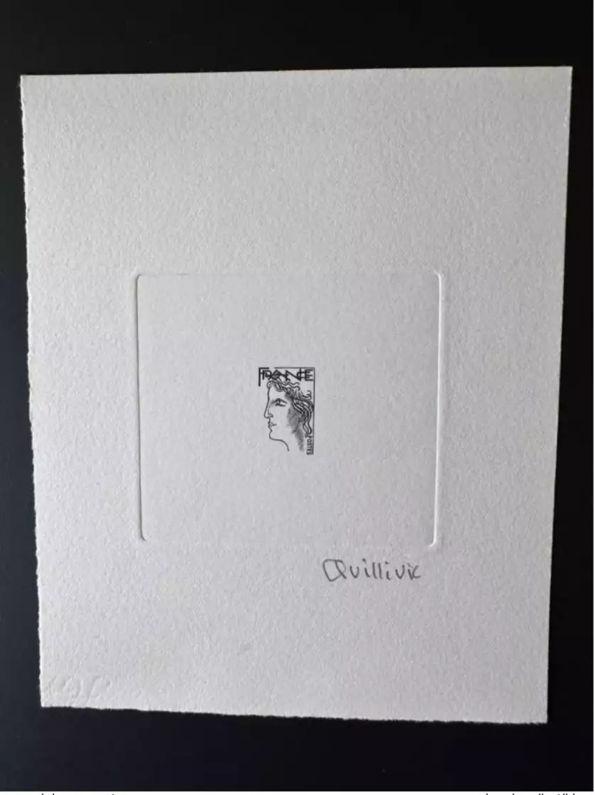 France Epreuve d'artiste projet Marianne non retenu René Quillivic noir sans VF